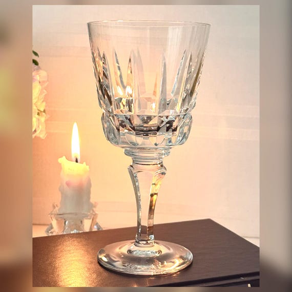 Atlantis Lisbon Water Goblet / Atlantis Vintage Lisbon Water Glass / Vintage Atlantis Glass / Lisbon Cut Glass Water Glass - 1