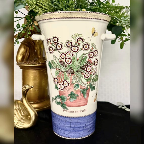 Wedgwood Sarah's Garden Queens Ware Vase / Sarah's Garden 10" Vase / Wedgwood Sarah's Garden by Duchess of York 2000 / Floral Wedgwood Vase