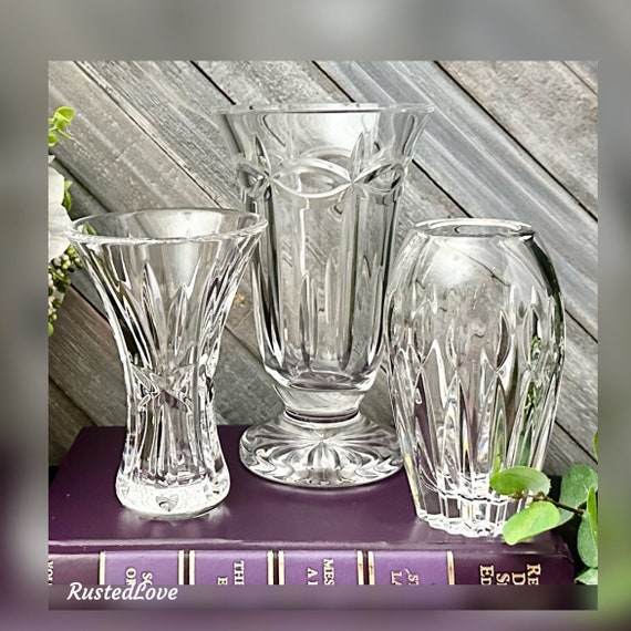 Waterford Crystal Posey Vases / Vintage Waterford Blown Glass Flower Vases / Cut Glass Vases / Small Bud Vases / Waterford Glass Vase Set