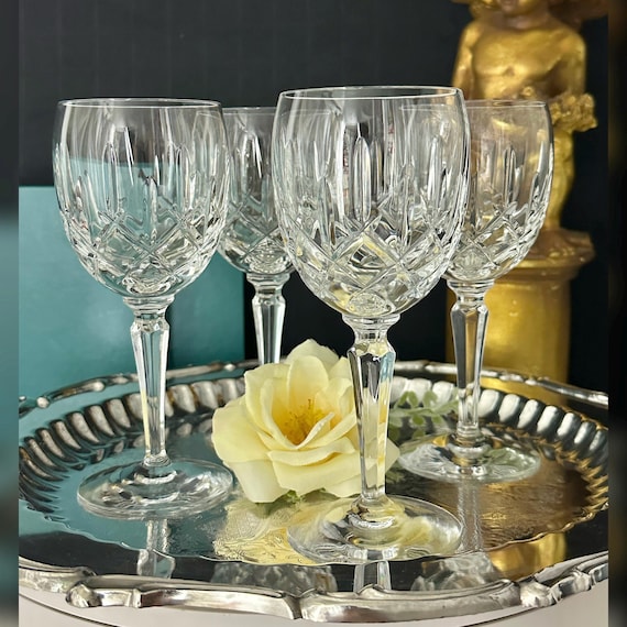 Gorham Lady Anne Wine Glasses / Gorham Crystal Blown Wine Glasses / Lady Anne Wine Goblets / Gorham Crystal Wine Glasses / 4 Wine Glasses