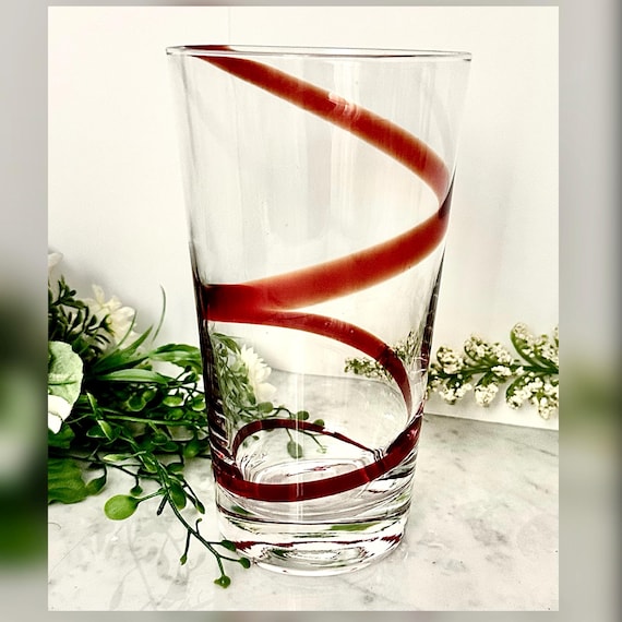 Pier 1 Red Swirline Highball Glass Replacement Single