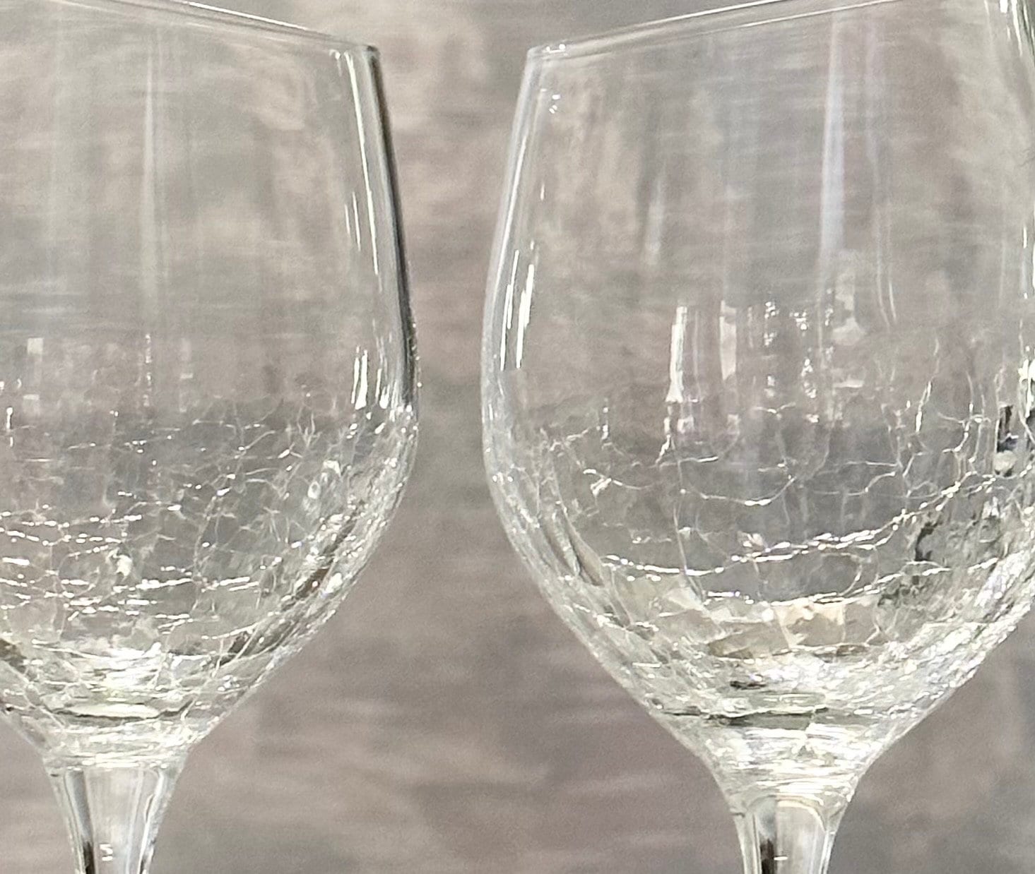 Pier 1 Angled Rim Crackle Glasses / Pier 1 White Wine Glasses
