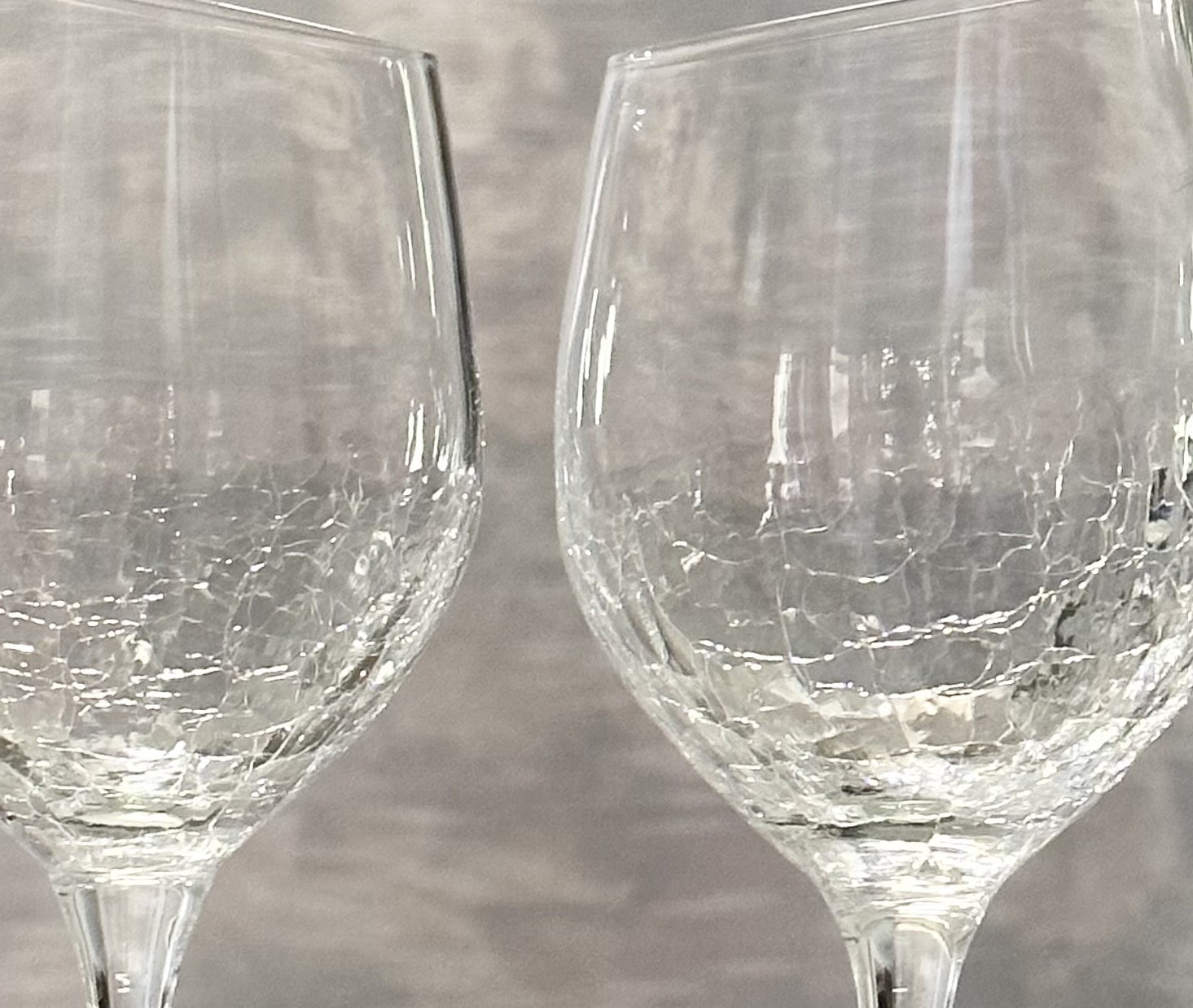 Pier 1 Wine Glasses / Angled Rim Crackle Wine Glasses / Vintage Pier 1  Clear Crackle Glass / Wine Goblets / Vintage Pier 1 Wine Glasses 