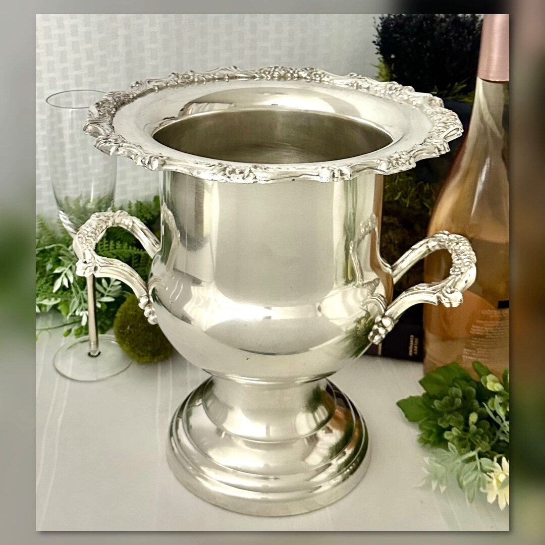 Champagne Bucket / Oneida Silver Plated Ice Bucket / Vintage Silver ...