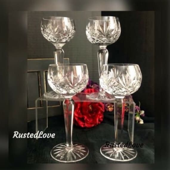 Balloon Wine Glasses / Cut Crystal Balloon Wine Glasses / Vintage Crystal  Bohemian Glasses / Bohemian Styled Goblets / Balloon Wine Glasses 