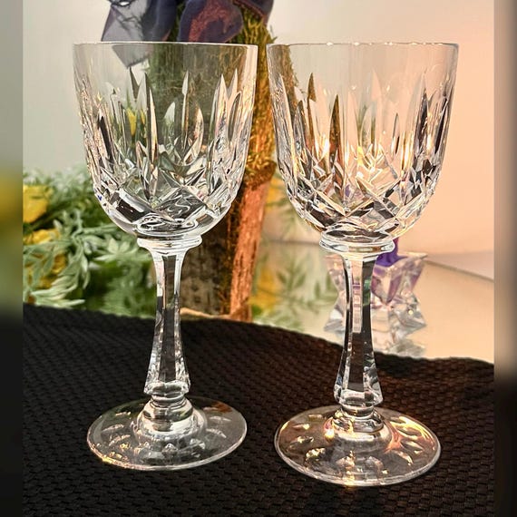 Josair Monte Claire Wine Glasses / Josair Wine Glasses / Vintage Josair Wine Goblets / Set of Wine Glasses / Cut Glass Wine Goblets