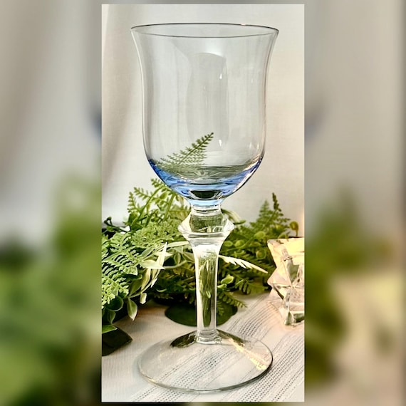 Denby Aurora Blue Wine Glass Vintage Replacement Stemware