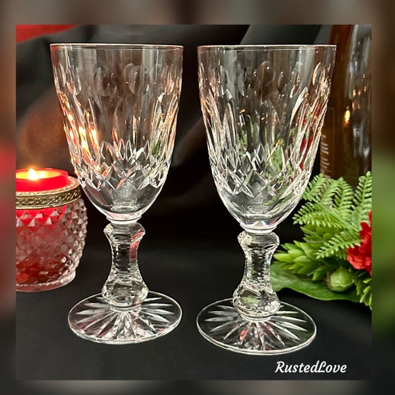 Vintage Georgian Seneca Wine Glasses / Seneca Georgian Claret Wine Glasses / Bohemian "style" Claret Wine / Seneca Cut Wine Glasses - 2