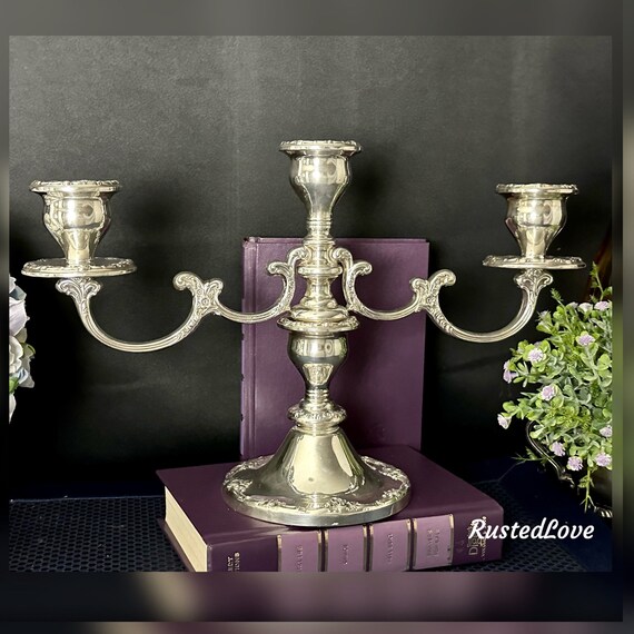 Gorham Silver Melrose Candelabra Gorham Melrose Sterling Silver Vintage Candle Holder Gorham Sterling Candelabra 1381 Gorham Melrose Etsy