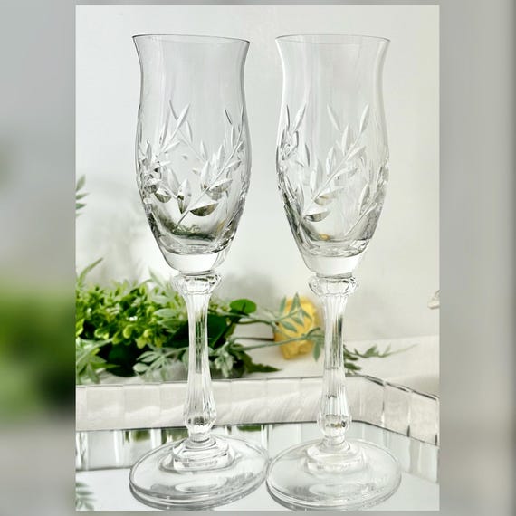 Mikasa Versailles Champagne Flutes Pair Crystal Replacement Glass