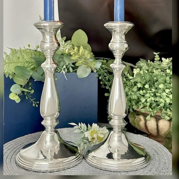 Empire Sterling Silver Candle Holders / Vintage Empire Sterling Candlesticks / Empire Silver Candle Holders / Pair Empire Candlesticks