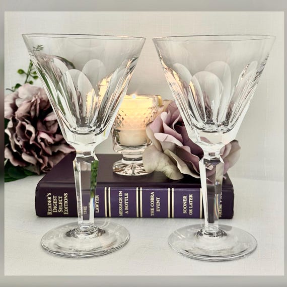 Waterford Sheila (Cut) Water Goblets Pair Cut Crystal Replacement Glasses