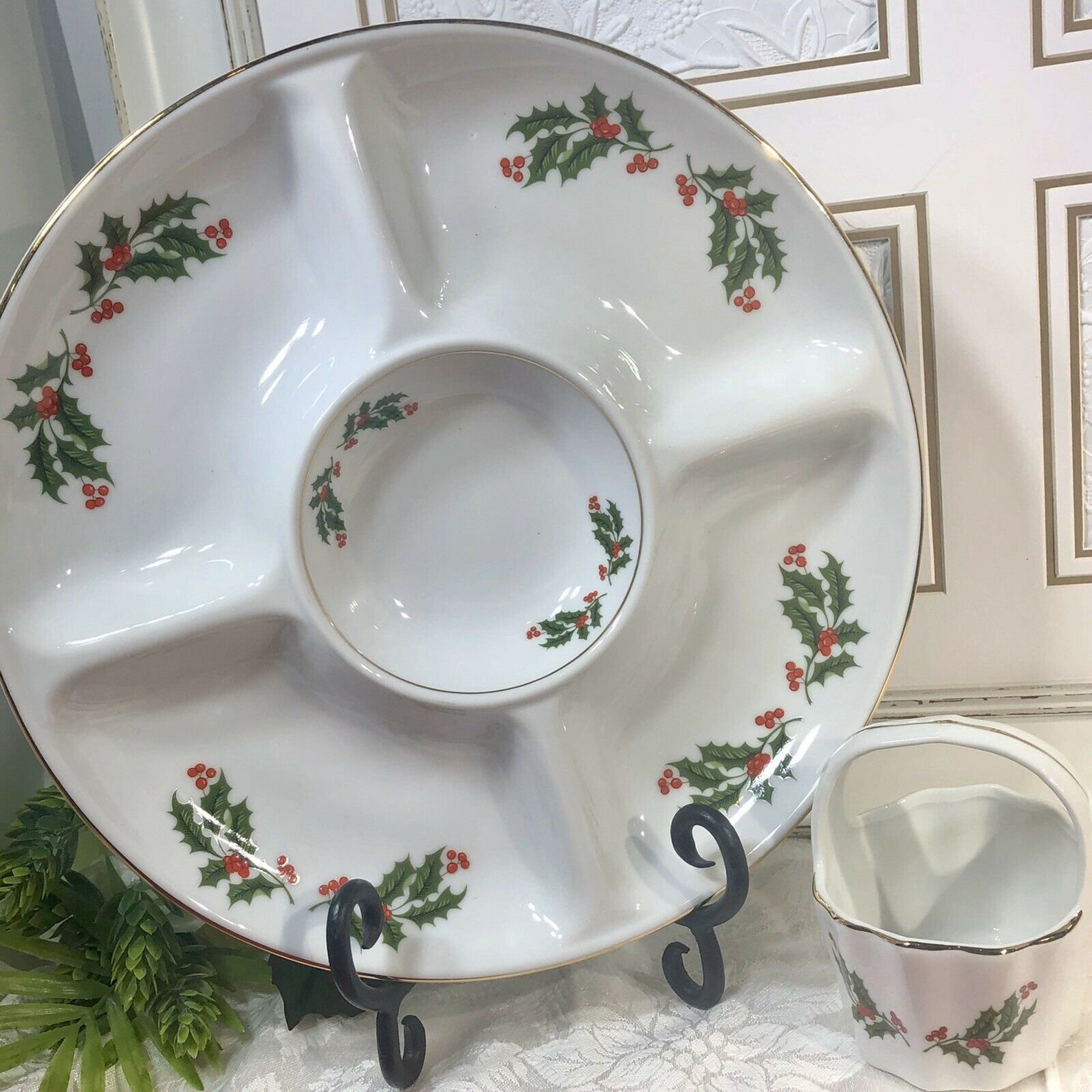 Holiday Dishes Christmas Holly Kashima All the Etsy