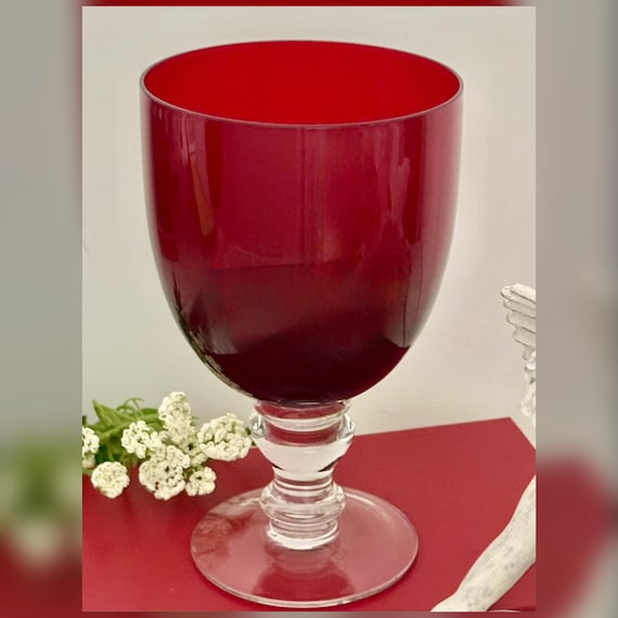 Zrike Camelot Red Goblet Blown Glass Vintage Replacement