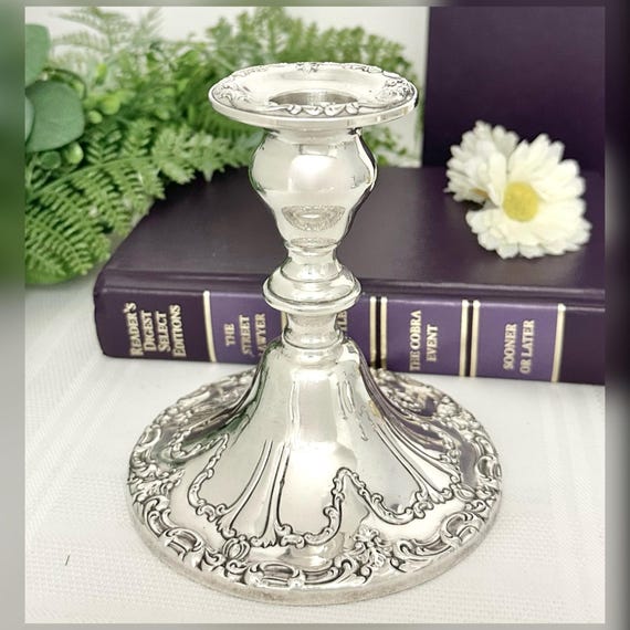 Chantilly Gorham Sterling Silver Candle Holder / Victorian Sterling Silver Chantilly Console Candlestick / Vintage Gorham Candle Holder