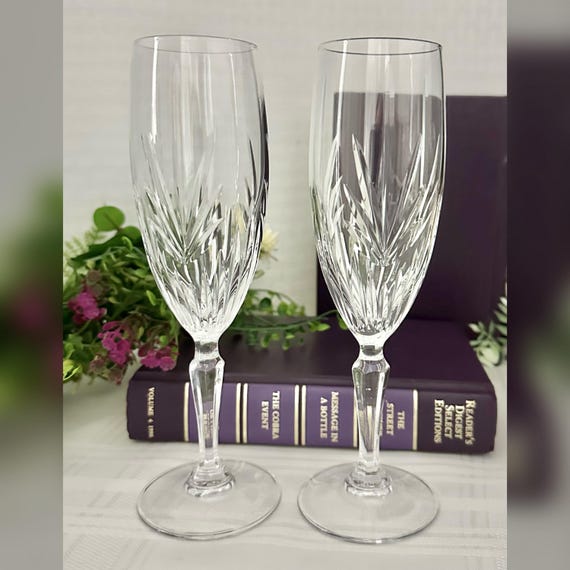 Champagne Glasses Royal Highlights  / Princess House Royal Highlights Champagne Flutes / Princess House Wedding Toasting Champagne Flutes  2
