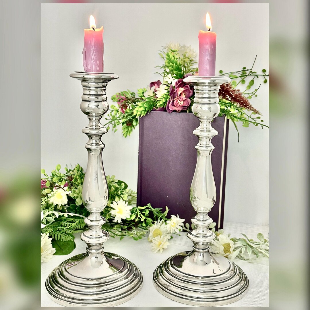 Gorham Puritan Sterling Silver Candlesticks Pair 659 Weighted 10