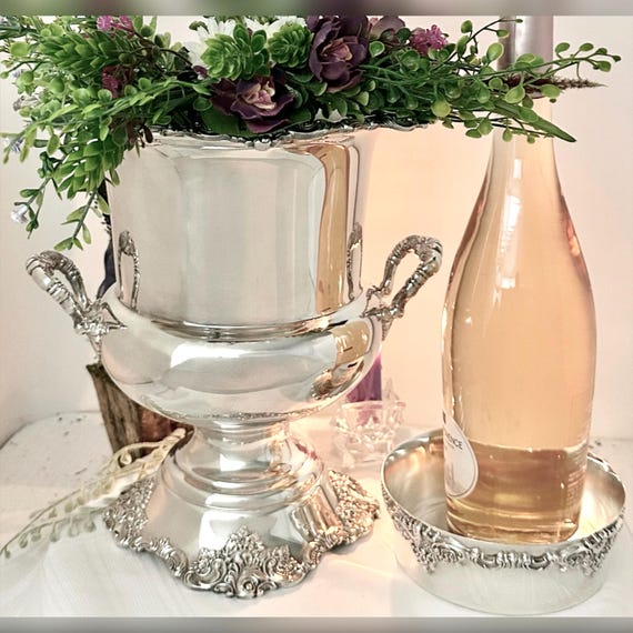 Baroque Silver Plated Wallace Champagne Bucket / Baroque Wallace Silver Wine Cooler / Baroque Silver Plated Trophy Urn / Silver Ice Bucket