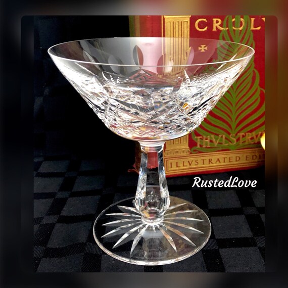 Waterford Kenare Crystal Glass / Champagne Coupe / Tall Sherbet Glass / Waterford Kenmare Crystal / Kenmare Waterford Blown Glass - 1 Pc