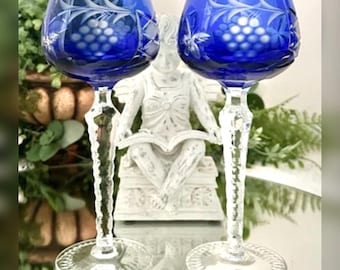 Cobalt Bormioli Rocco Blue Footed Tumblers / Bormioli Rocco Juice