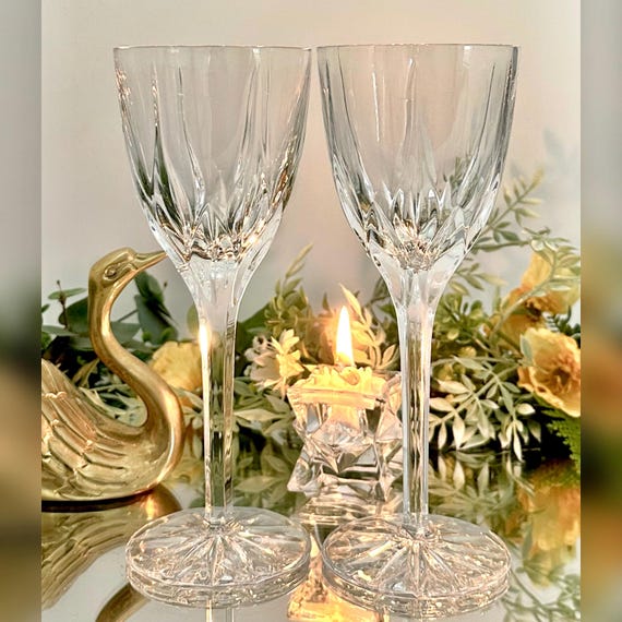 Mikasa Apollo Wine Glasses / Vintage Blown Mikasa Wine Goblets / Replacement Wine Glasses / Mikasa Wine Glass Set / 2 Wine Glasses