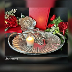 Armetale Decorative Trays / Grape Decorative Serving Trays / Armetale Candy Dishes / Vintage Serving Tray / Armetale Pewter Serving Trays