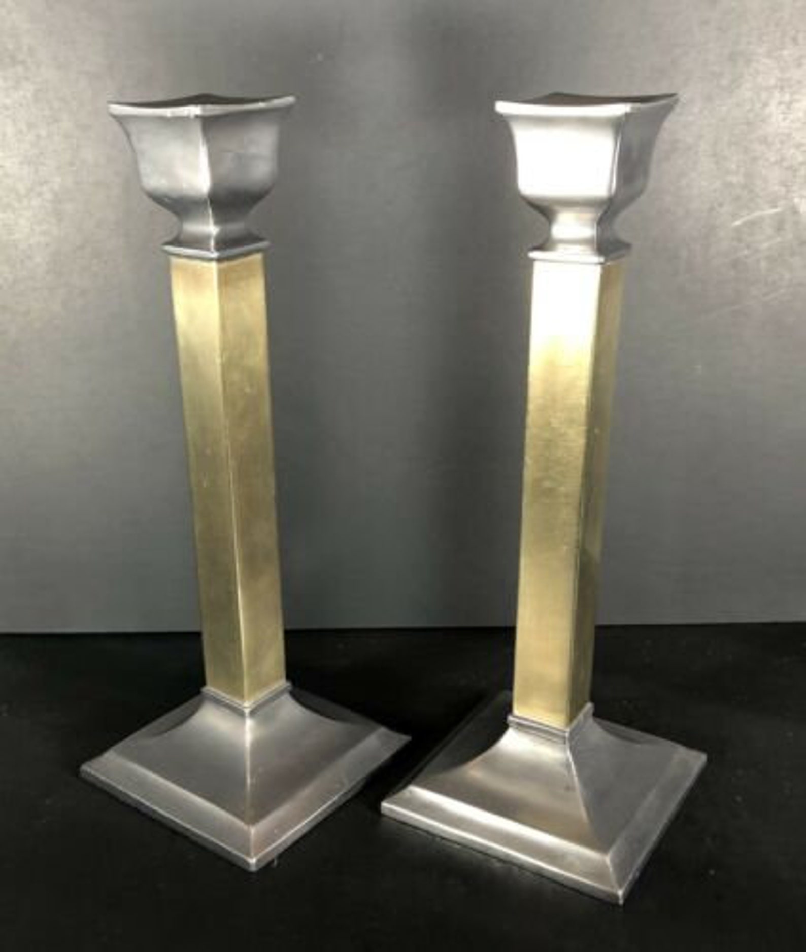 Silver Poole Co. Taunton MASS. Candle holders BRASS and Silver Etsy
