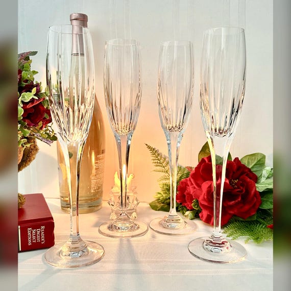 Arctic Lights Mikasa Champagne Flutes /Mikasa Champagne Toasting Glasses / Vintage Mikasa Wedding Glasses / Champagne Toasting Glasses 4