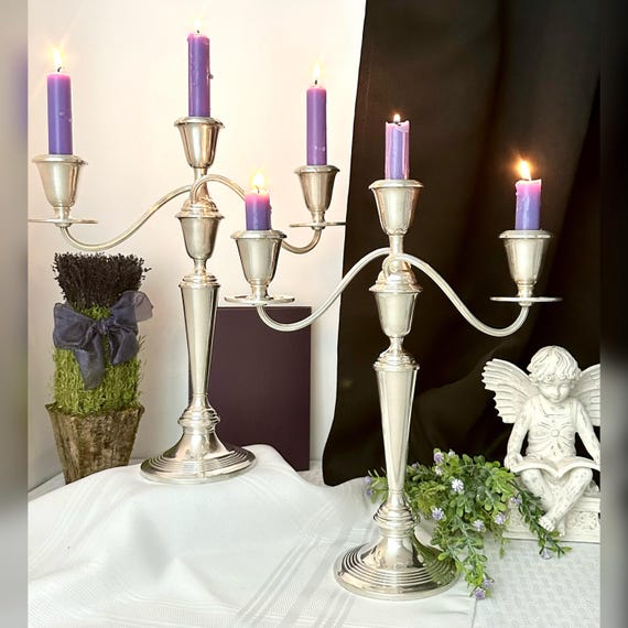 Sterling Silver Candelabras / Gorham Newport Sterling Candle Holders / Tall Sterling Silver Candlesticks / Gorham Sterling Candle Holders