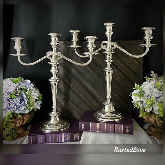 Gorham Sterling Silver Candelabras Vintage Tall Gorham Candle