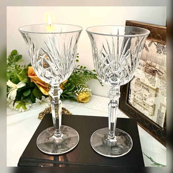 Newberry Waterford Marquis Water Glasses / Vintage Waterford Crystal Goblets / Waterford Newberry Marquis Crystal Water Glasses - 2