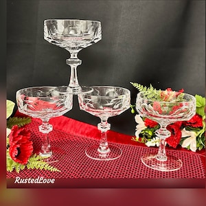 Nachtmann Alexandra Glasses  / Dessert Cups / Champagne Coupes / Vintage Nachtmann Barware / Fluted Champagne / Elegant Toasting Cups - 4