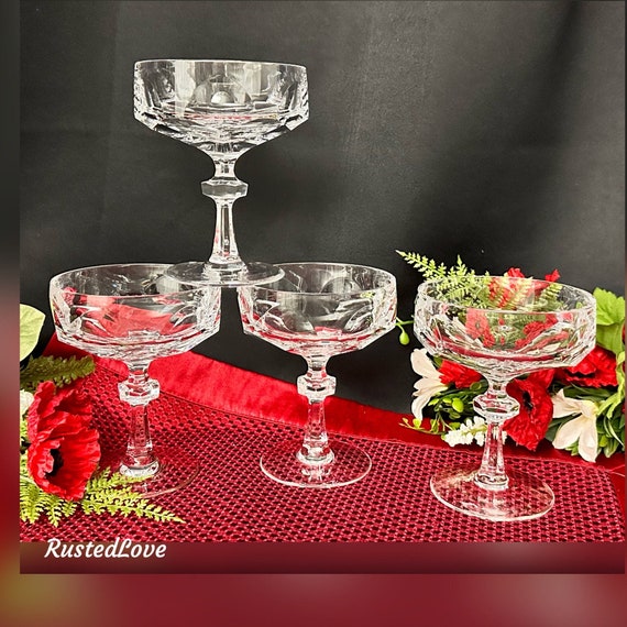 Nachtmann Alexandra Glasses  / Dessert Cups / Champagne Coupes / Vintage Nachtmann Barware / Fluted Champagne / Elegant Toasting Cups - 4