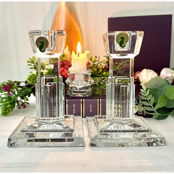 Vintage Waterford Crystal Metropolitan Candlesticks, Pair - Etsy