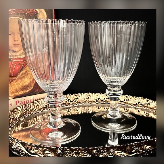 Lenox All Purpose Beverage glasses / Vintage Lenox Butlers Pantry Glasses / Optic Bowl Glasses / Vintage Lenox / Vintage Drinkware - 2