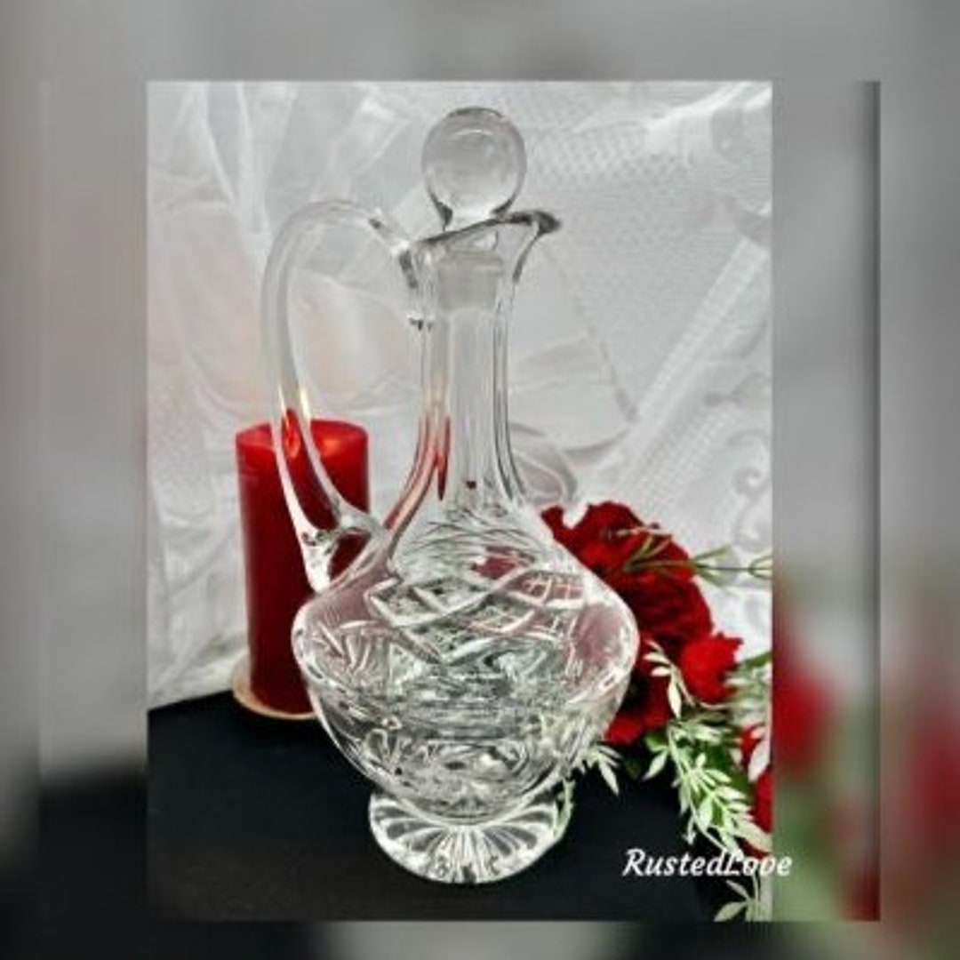 Vintage Cut Glass Decanter / Decanter Spirits Holder / Decanter With
