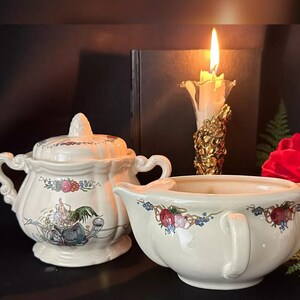 Vintage Obernai by Sarreguemines Serving Pieces  / Vintage French Obernai / Ceramic Obernai Sugar Bowl / Vintage Obernai by Sarreguemines