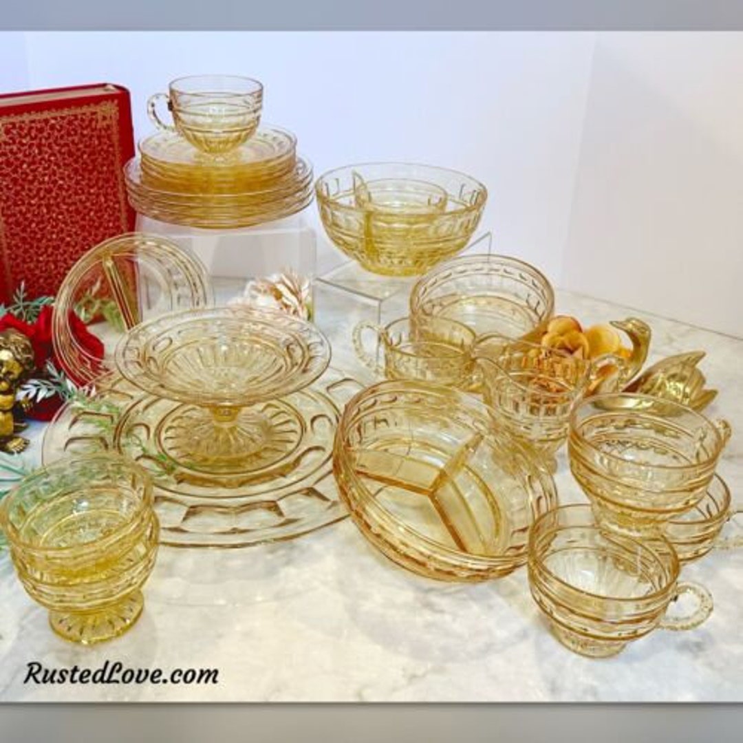 Vintage Fostoria Dishes / Fostoria Hermitage Yellow / Vintage
