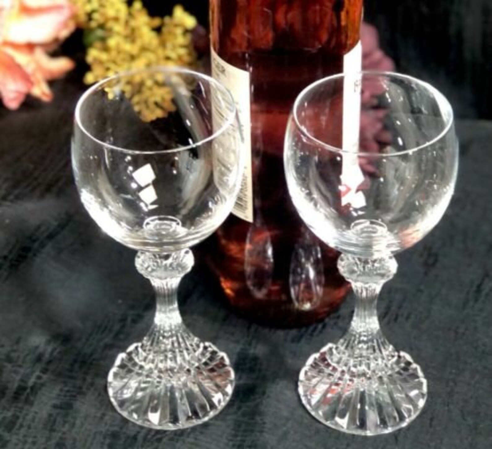Mikasa The Ritz Wine Glasses Blown Clear Set of 6 Etsy