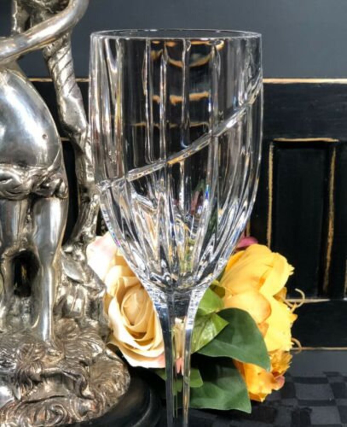 Vintage Mikasa Uptown Water Glasses Crystal 9 Inches TALL Etsy