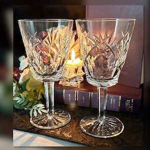Waterford Crystal Ashling Water Glasses / Vintage Waterford Cut Crystal Glasses / Waterford Water Goblets / Vintage Ashling Water Glasses -2