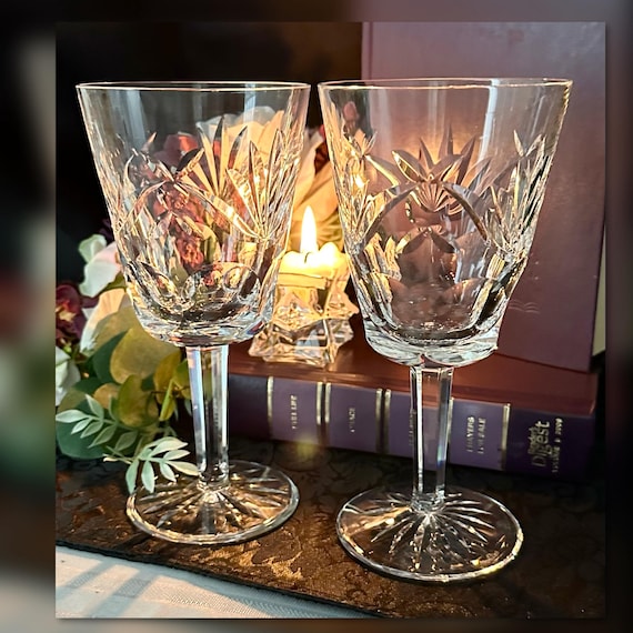 Waterford Crystal Ashling Water Glasses / Vintage Waterford Cut Crystal Glasses / Waterford Water Goblets / Vintage Ashling Water Glasses -2