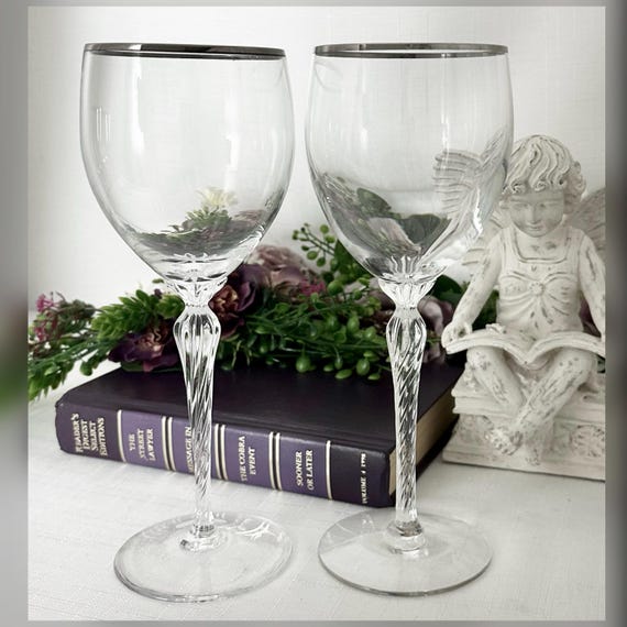 Lenox Madison Platinum Water Goblet Pair Replacement Crystal