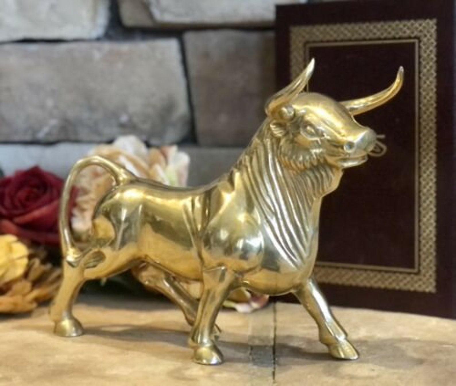 Vintage Solid Brass BULL Figure Heavy Large Cattle Decoration Etsy UK