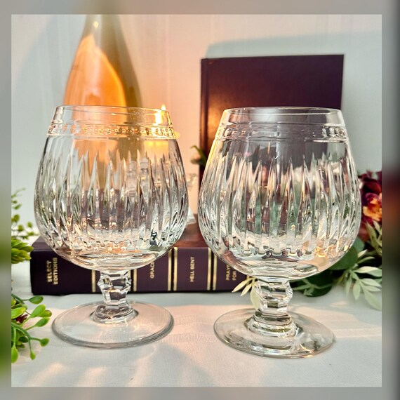 Waterford Hanover Brandy Glasses / Vintage Waterford Crystal Cognac Glasses / Hanover Brandy Glasses / Hanover Cognac Barware Glasses - 2
