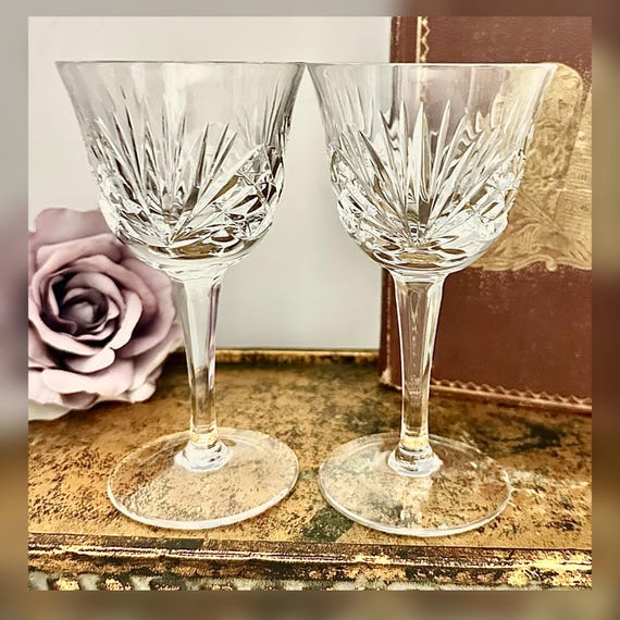 Gorham Cherrywood Wine Glasses Pair Crystal Goblets Replacement