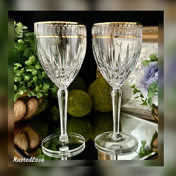 Lenox Ambassador Gold Wine Glasses / Ambassador Wine Glasses Gold Trimmed / Lenox Ambassador Gold Trimmed Wine Glasses / Lenox Glassware - 2