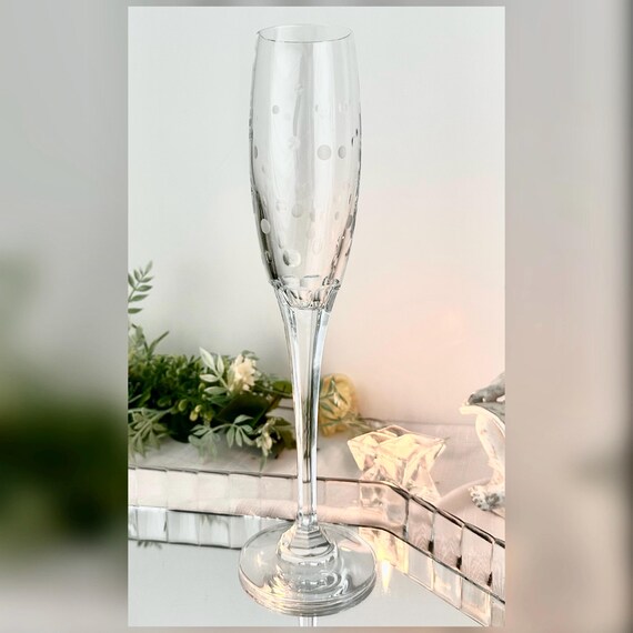 Vintage Mikasa Celebration Champagne Flute – Toasting Glass with Grey Dots