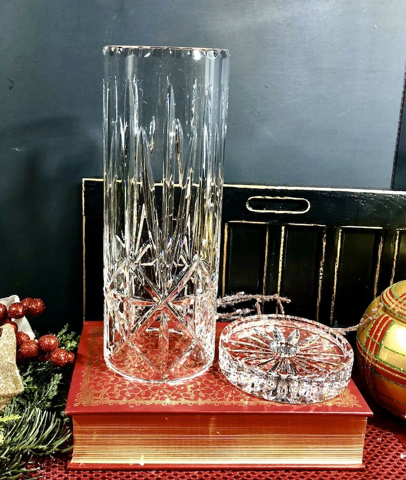 Vintage Cut Crystal Hurricane Candle Holder Candlestick Holder Etsy