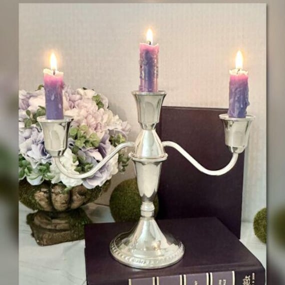Duchin Creations Sterling Silver Candelabra / Sterling Silver Centerpiece Candlestick / Vintage Duchin Candelabra / Duchin Creations Silver